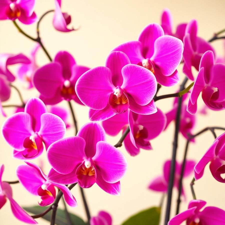 Clara Fuchsia kollekció – Élénk rózsaszín orchidea virágok közelről